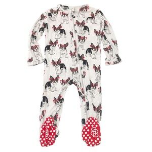 Little Bum Bums Zipper Bamboo Footie Pajamas Pardon My Frenchie Dog Glasses 6-9M